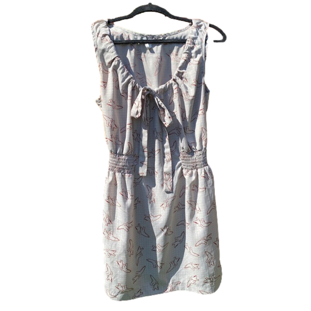 Peppermint brand-Size L-bird print dress with tie